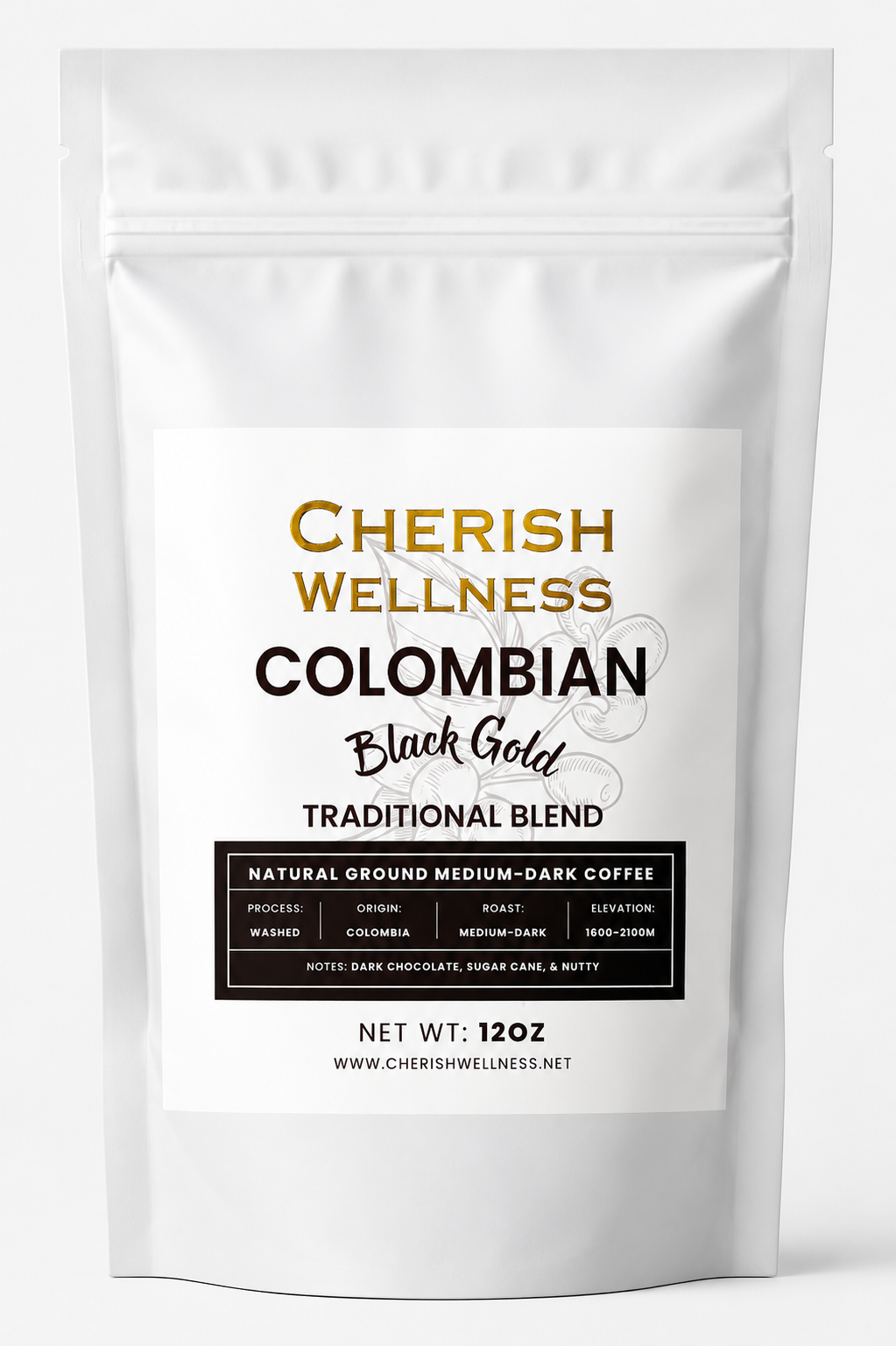 Cherish Wellness Black Gold 12 oz Bag